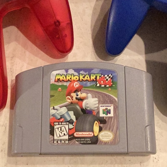 Nintendo 64 Console & 2 Controllers & Mario Kart N64 Game Authentic Original OEM - Picture 3 of 16